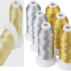 Metallic Embroidery Threads Gold, Light Gold, Silver & Copper Cones, 1,000 – 5,000 -10,000 meters