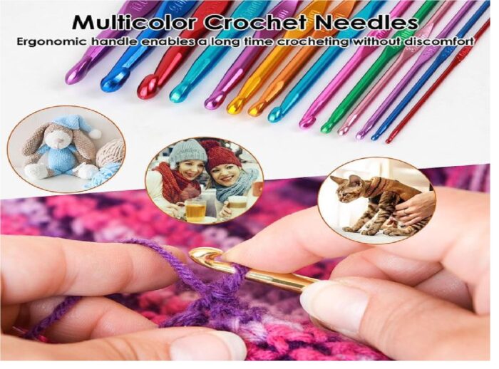 Crochet Hook Set 14pcs Aluminium Crochet Hooks 2-10mm Knitting Needles - Image 2